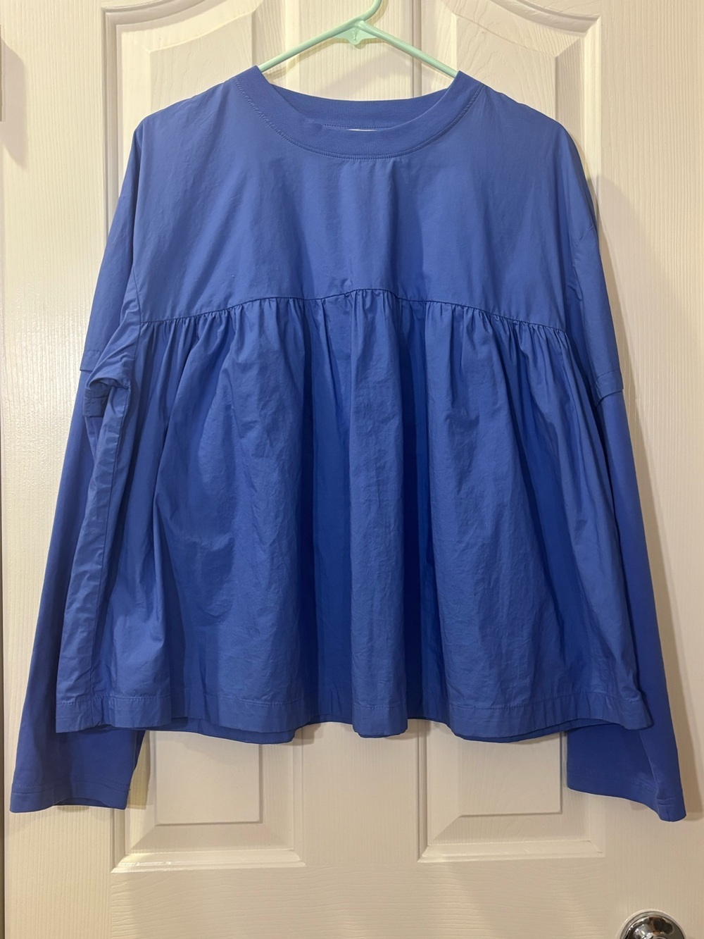COS Blue Long Sleeve Peplum Top